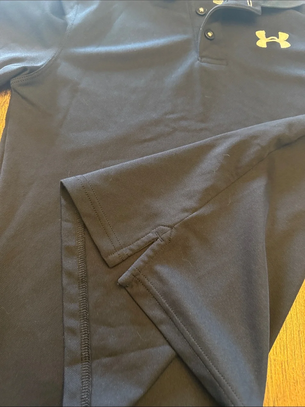 Under Armour Black Polo with White Logo - Kids